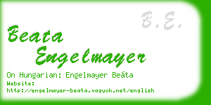beata engelmayer business card